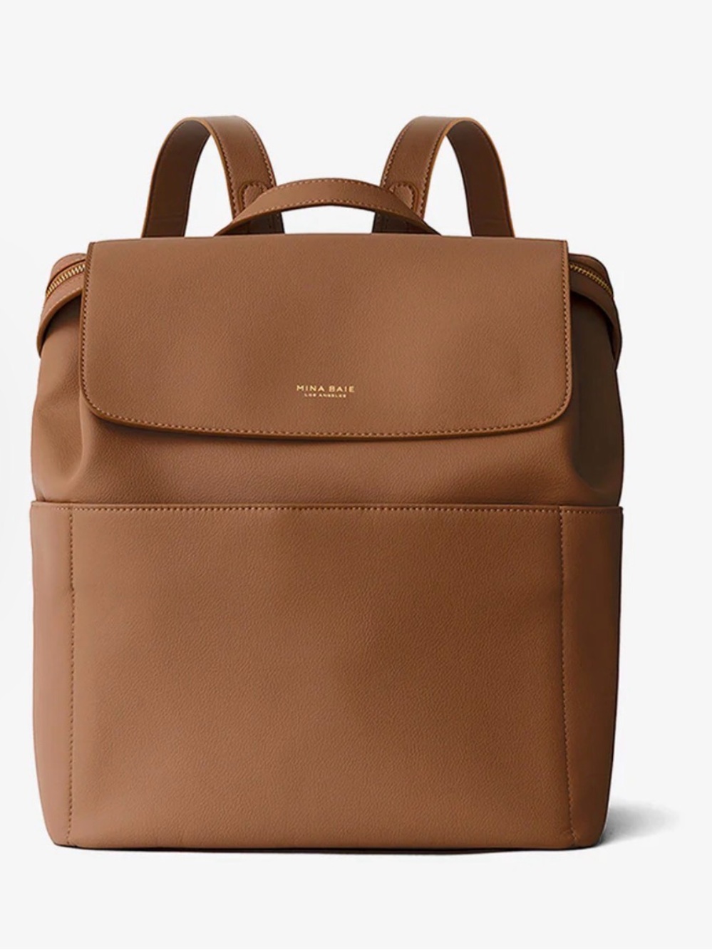 Mina Baie Los Angeles Full Vegan Kinney Backpack Diaper Bag w/Should Strap Sand